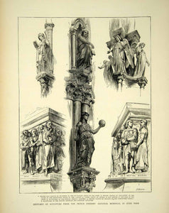 1872 Wood Engraving G Durand Art Sculpture Prince Consort Memorial Hyde YTG4