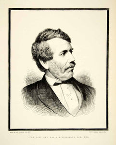 1874 Wood Engraving David Livingstone Portrait London Missionary Society YTG7