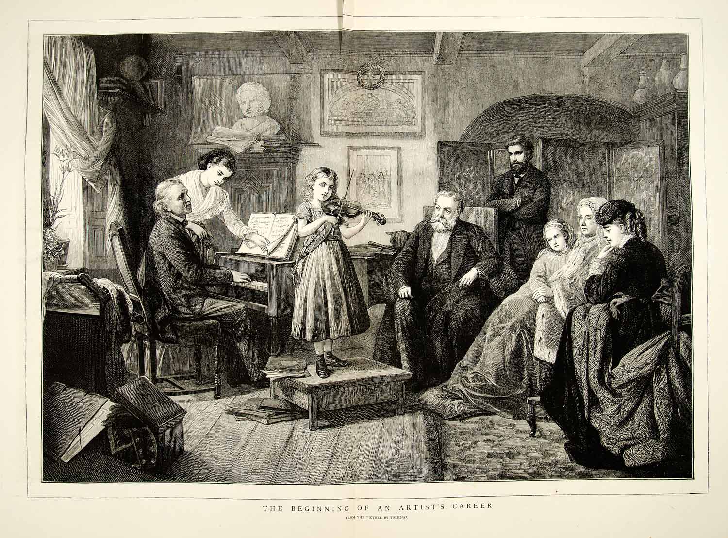 アート・デザイン・音楽 American Wood Engraving Victorian Histor 1874 Wood Engraving Charles Volkmar Beginning Artists Career