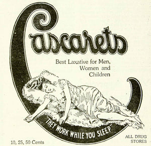 1920 Ad Vintage Cascarets Laxative Purgative Cathartic Home Remedy YTH1