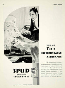 1931 Ad Spud Menthol Cooled Cigarettes Smoking Couple Man Woman Lounge YTM2