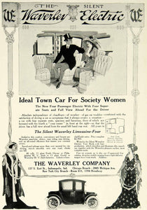 1912 Ad Waverley Electric Town Car Limousine Transportation Style Car YTM2