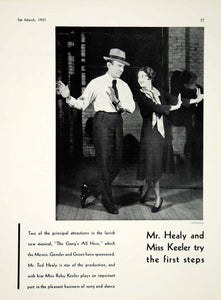 1931 Print Mr. Healy Miss Keeler Gangs All Here Dancing Theater Portrait YTM2