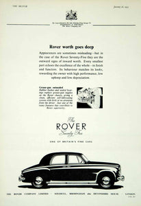1953 Ad Rover Seventy-Five 4 Door Saloon Classic Car Automobile British YTM5