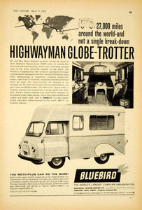 1963 Ad Bluebird Caravan Highwayman Moto-Plus Camper Van Car Automobile YTM5