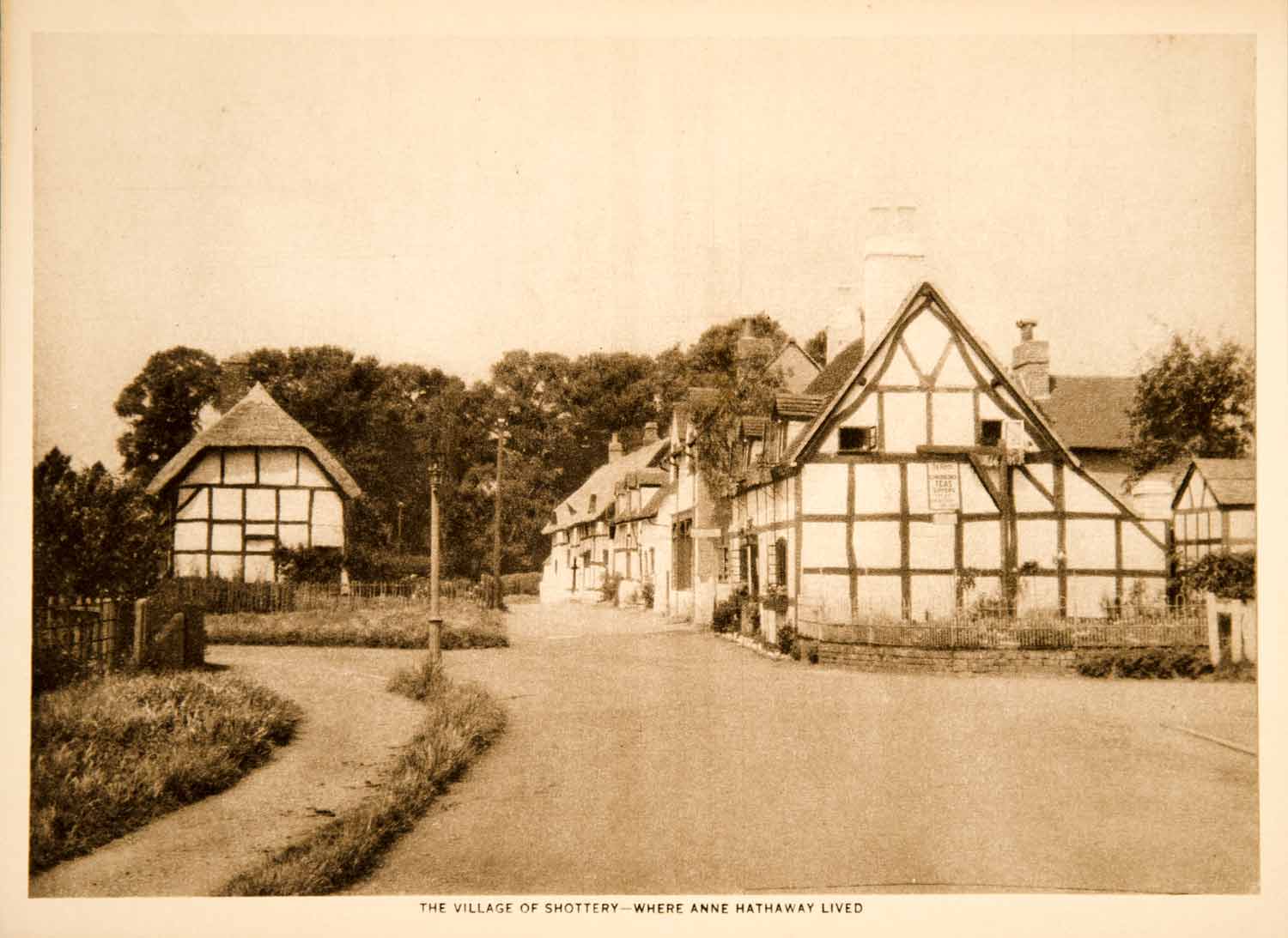 1916 Photogravure Shottery Village Anne Hathaway Home Stratford-upon-Avon YTMM1
