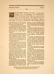 1916 Intaglio Print Adolphe Lalauze Ivanhoe Black Knight Walter Scott YTMM1
