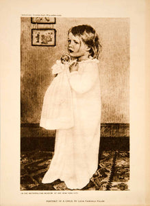 1917 Photogravure Lucia Fairchild Fuller Portrait Child Doll Miniature Art YTMM2