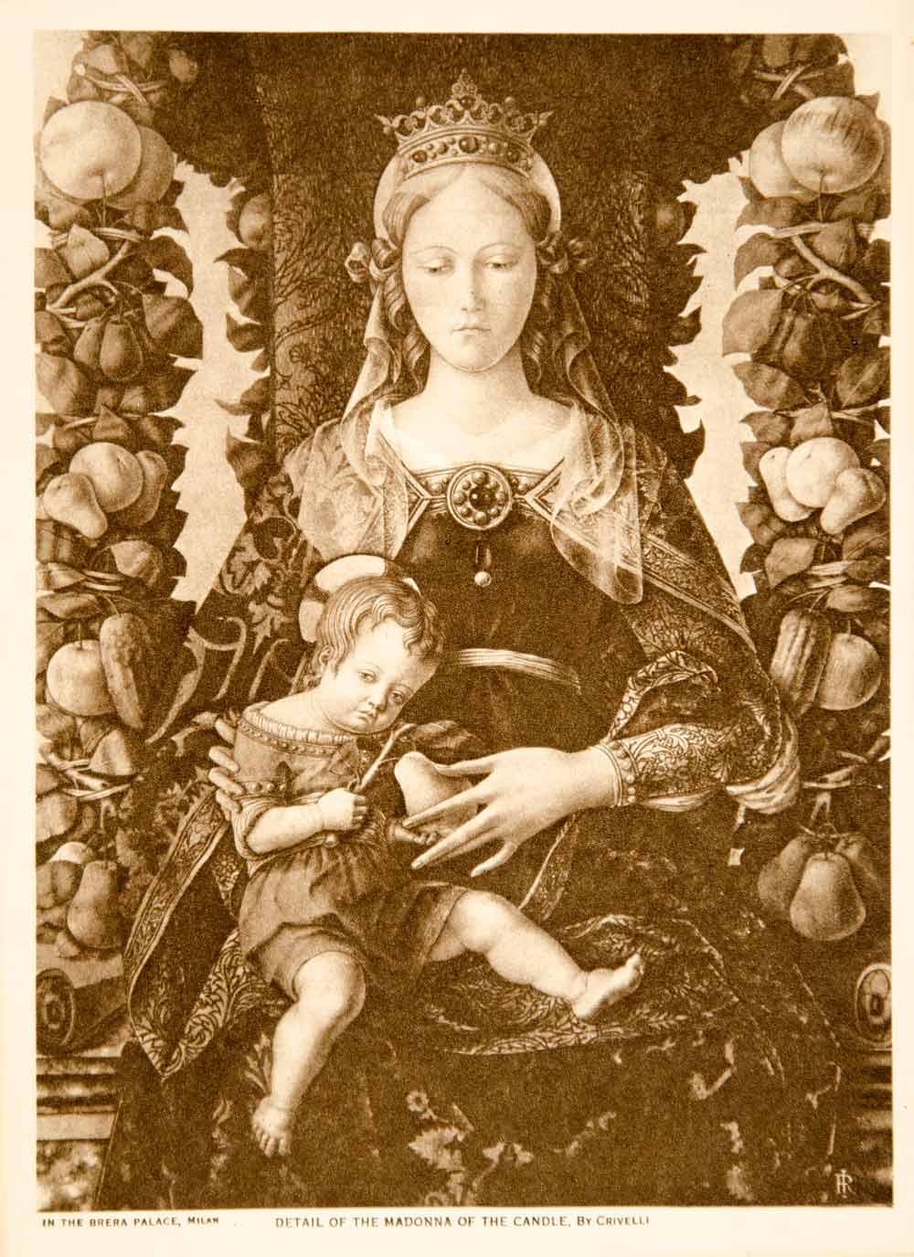 1917 Photogravure Carlo Crivelli Madonna of the Candle Renaissance Art YTMM2
