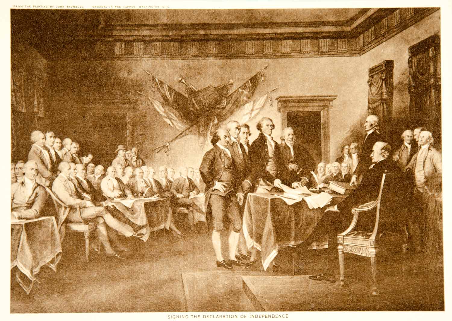1918 Photogravure Declaration of Independence Signing Trumbull Painting YTMM2