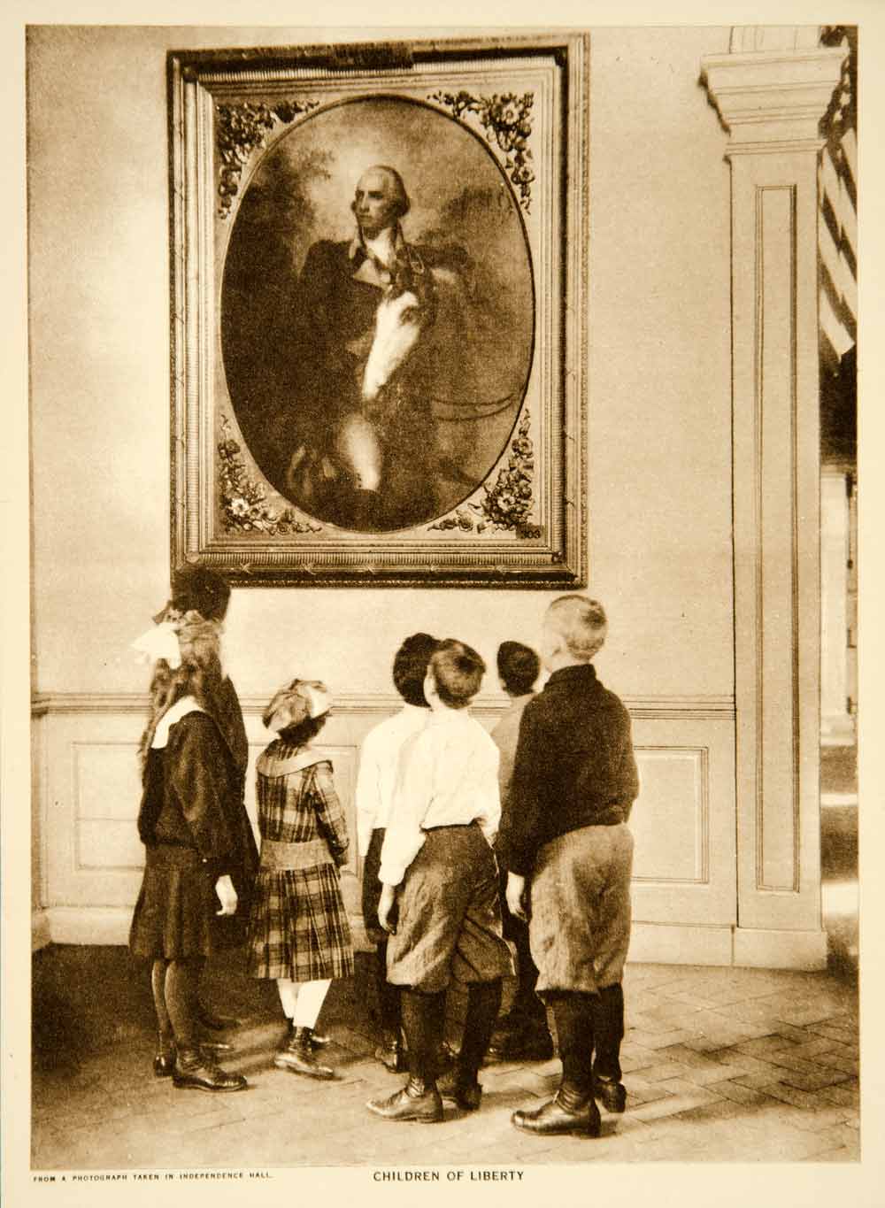 1918 Photogravure George Washington School Children Independence Hall YTMM2