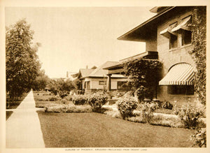 1918 Photogravure Phoenix Arizona Suburb Houses Lawn Street Architecture YTMM2