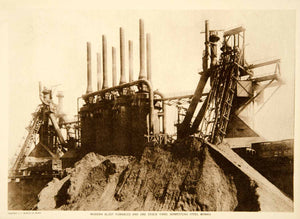 1919 Photogravure Homestead Steel Works Blast Furnace Ore Pennsylvania YTMM2