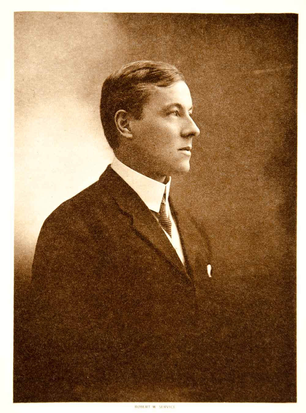 1919 Photogravure Robert W. Service Portrait Poet Writer Bard of the Yukon YTMM2