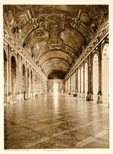 1919 Photogravure Hall of Mirrors Versailles Palace France Architecture YTMM2