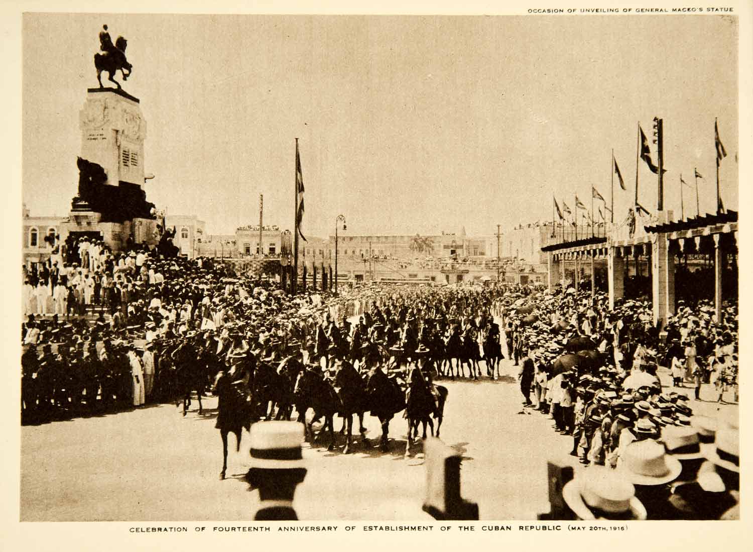 1919 Photogravure Cuba Cuban Republic Independence Parade General Maceo YTMM2
