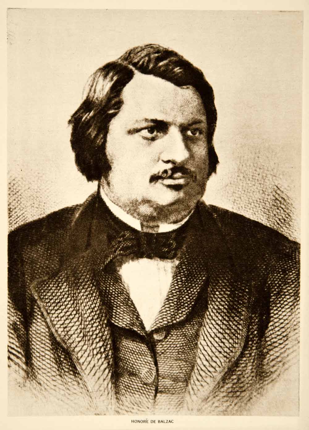 1919 Photogravure Honore de Balzac French Writer Novelist Portrait Art YTMM2