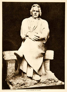 1919 Photogravure Honore de Balzac Statue Sculpture Aexandre Falgiuere Art YTMM2