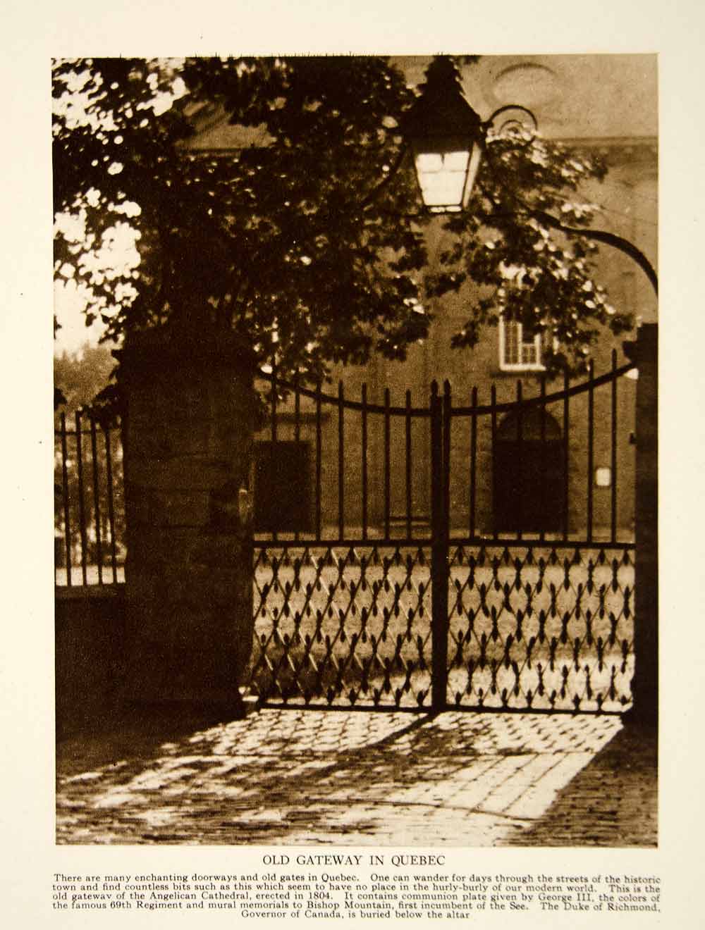 1923 Photogravure Cathedral of the Holy Trinity Sainte-Trinite Gate Quebec YTMM4