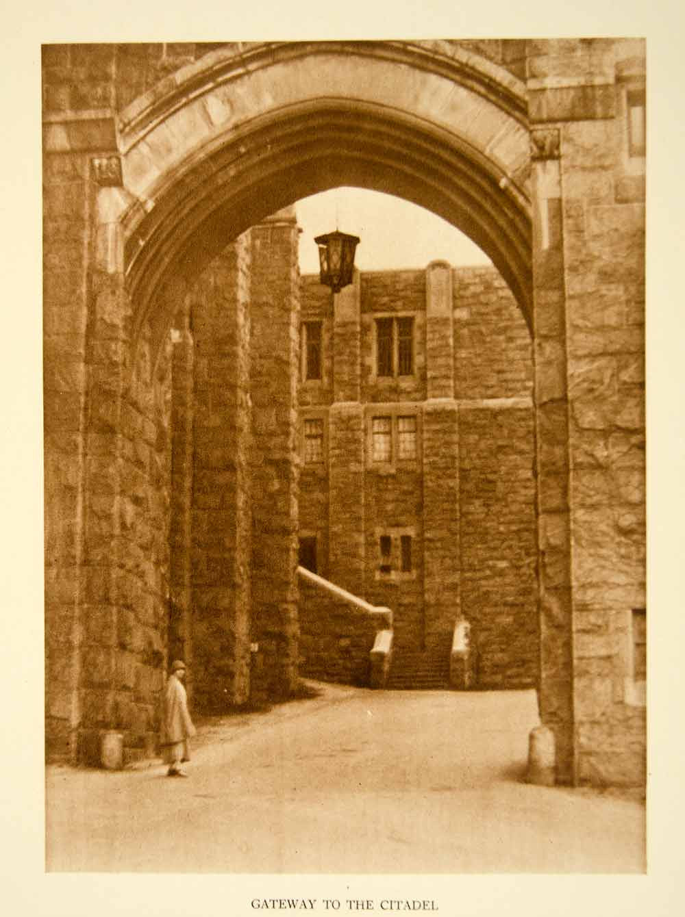 1924 Photogravure Gate Post Headquarters West Point Military Academy USMA YTMM4