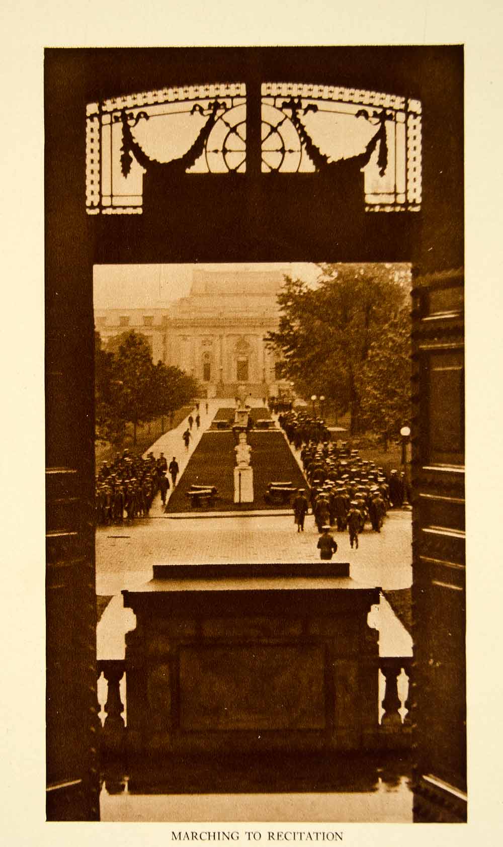 1924 Photogravure Midshipmen Marching Recitations Naval Academy Annapolis YTMM4