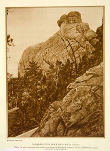 1928 Photogravure Mount Rushmore Cliffs Black Hills South Dakota Monument YTMM5