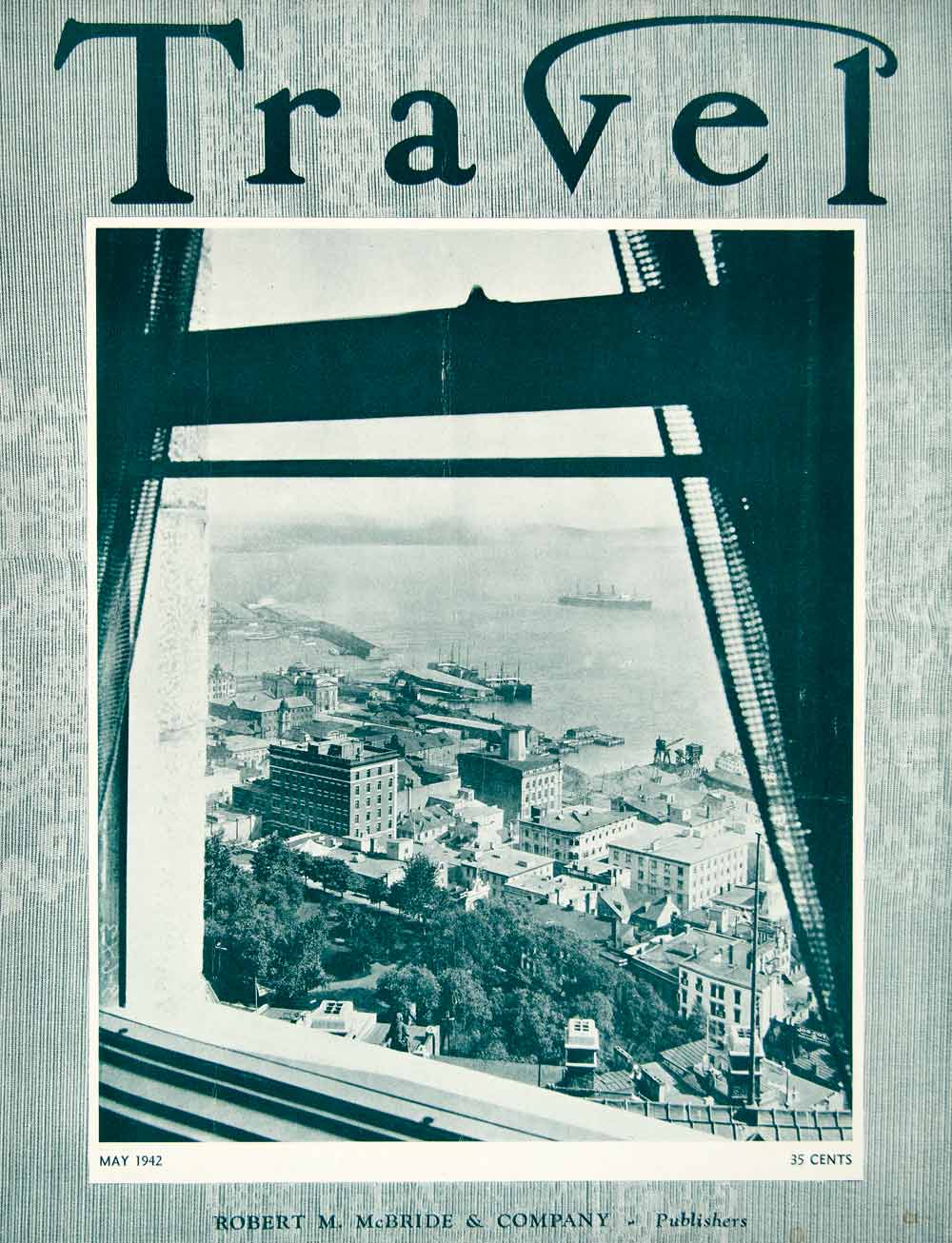 1942 Cover Travel May Port Quebec Canada Window View Coast Historical Image YTR1