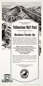 1917 Ad Yellowstone National Park Northern Pacific Railway Gardiner YTR1