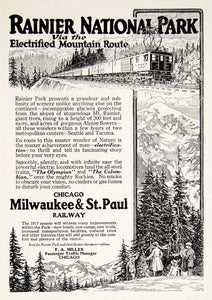 1917 Ad Rainier National Park Electrified Mountain Route Train Olympian YTR1