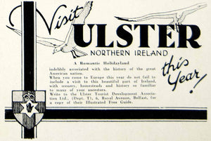 1936 Ad Ulster Northern Ireland Travel Destination 6 Royal Ave Belfast YTR1