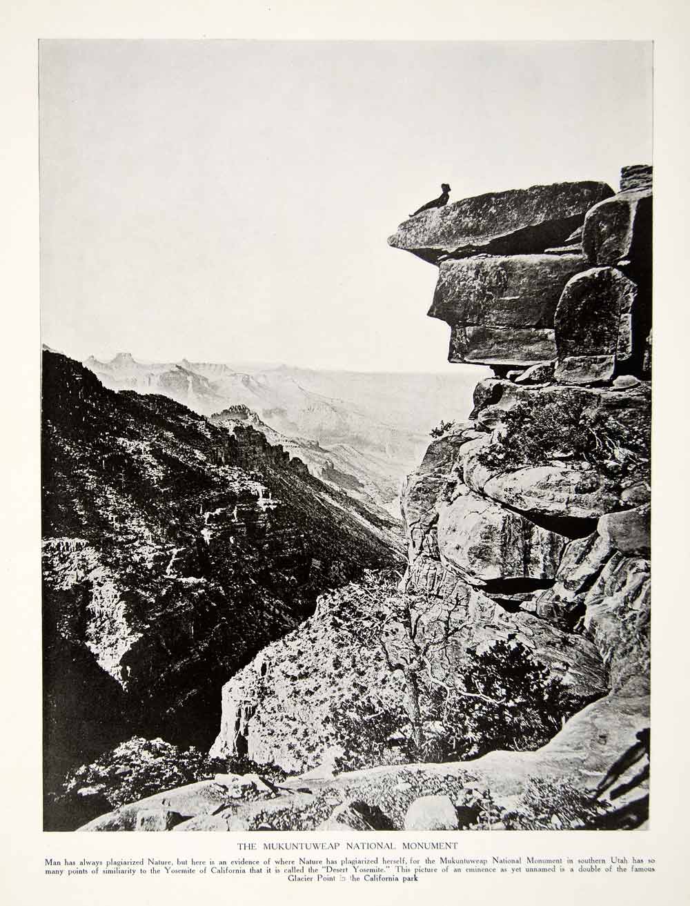 1917 Print Mukuntuweap National Monument Utah Park Natural History Rock YTR1