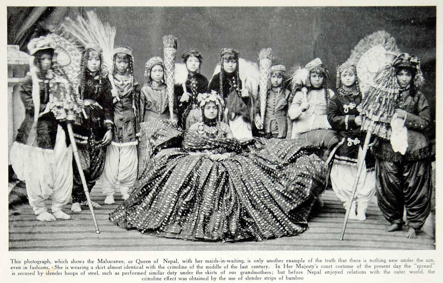 1916 Print Nepal Queen Maharanee Court Costume Dress Royalty Ladies-in YTR2