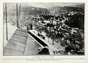 1916 Print Lucerne Switzerland Aerial View City Buildings Cityscape YTR2