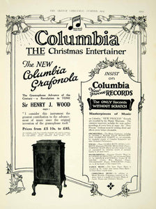 1924 Ad Columbia Christmas Grafonola Records Henry J. Wood Clerkwell Rd YTS1