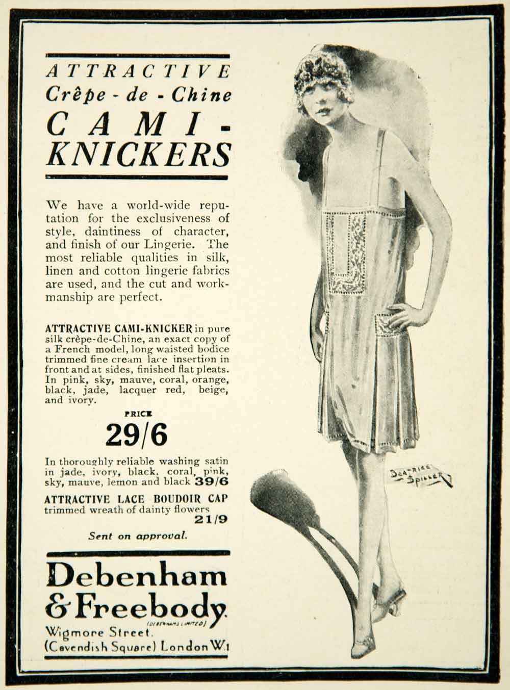 1925 Ad Cami-Knickers Debenham Freebody Wigmore Street Flapper