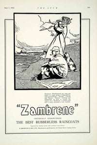1924 Ad Zambrene Rubberless Raincoat Weatherproof Clothing 3b Cannon St YTS2