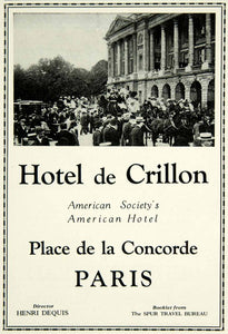 1924 Ad Hotel De Crillon Place La Concorde Paris France Luxury Resort YTS2