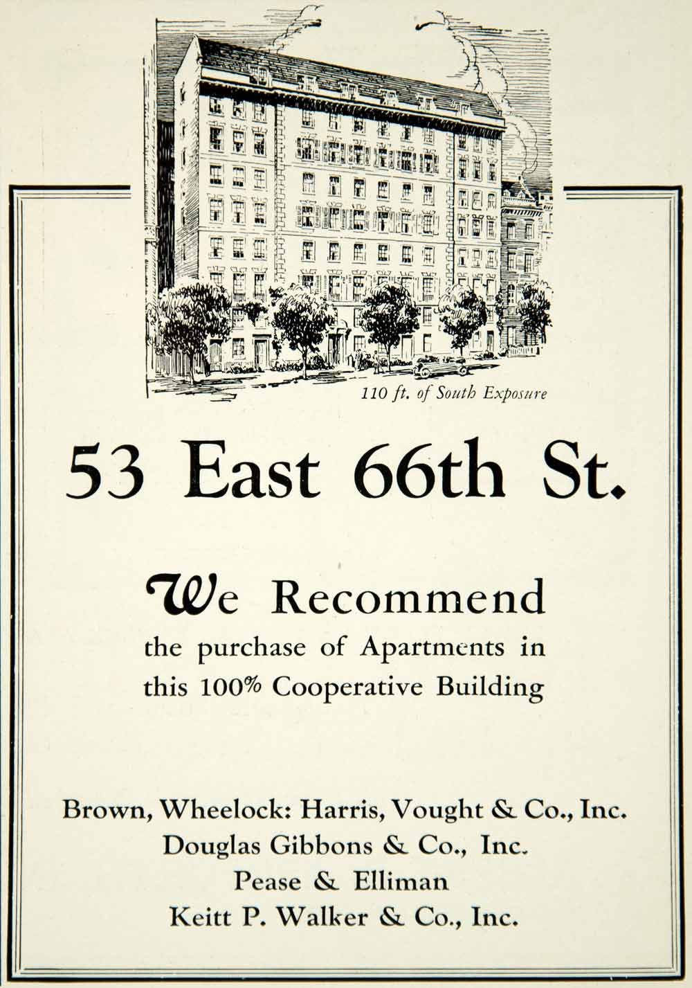 1924 Ad 53 E 66th St Luxury Apartment Building Brown Wheelock Harris Vought YTS2