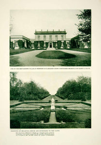 1929 Print Newport RI Clarendon Court Villa Bellevue Ave Garden Estate YTS2