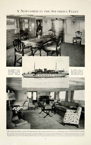 1931 Print SS Onika Edsel Ford Houseboat Cruise Ship Interior Decor Pusey YTS2