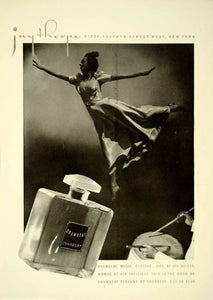 1936 Ad Drumbeat Charbert Perfume Jay Thorpe Woman Dance Flying 57th St New YTS3