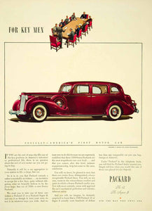 1938 Ad Packard Automobiles Motor Car Red 12 Super 8 Conference Table Sedan YTS3
