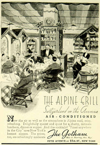 1935 Ad Alpine Grill Switzerland 5th Avenue New York City Restaurant YTS3