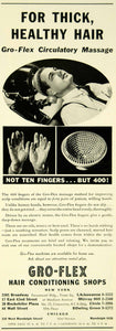 1935 Ad Gro-Flex Hair Conditioning Shop Circulatory Massage Quackery YTS3