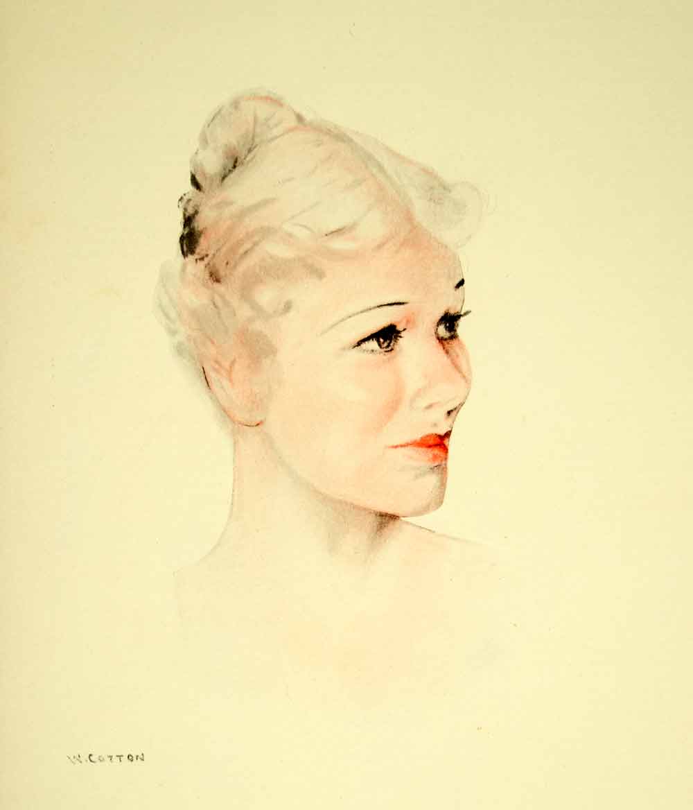1935 Color Print Julie Haydon Scoundrel Portrait Actress Movie Film Will YTS3