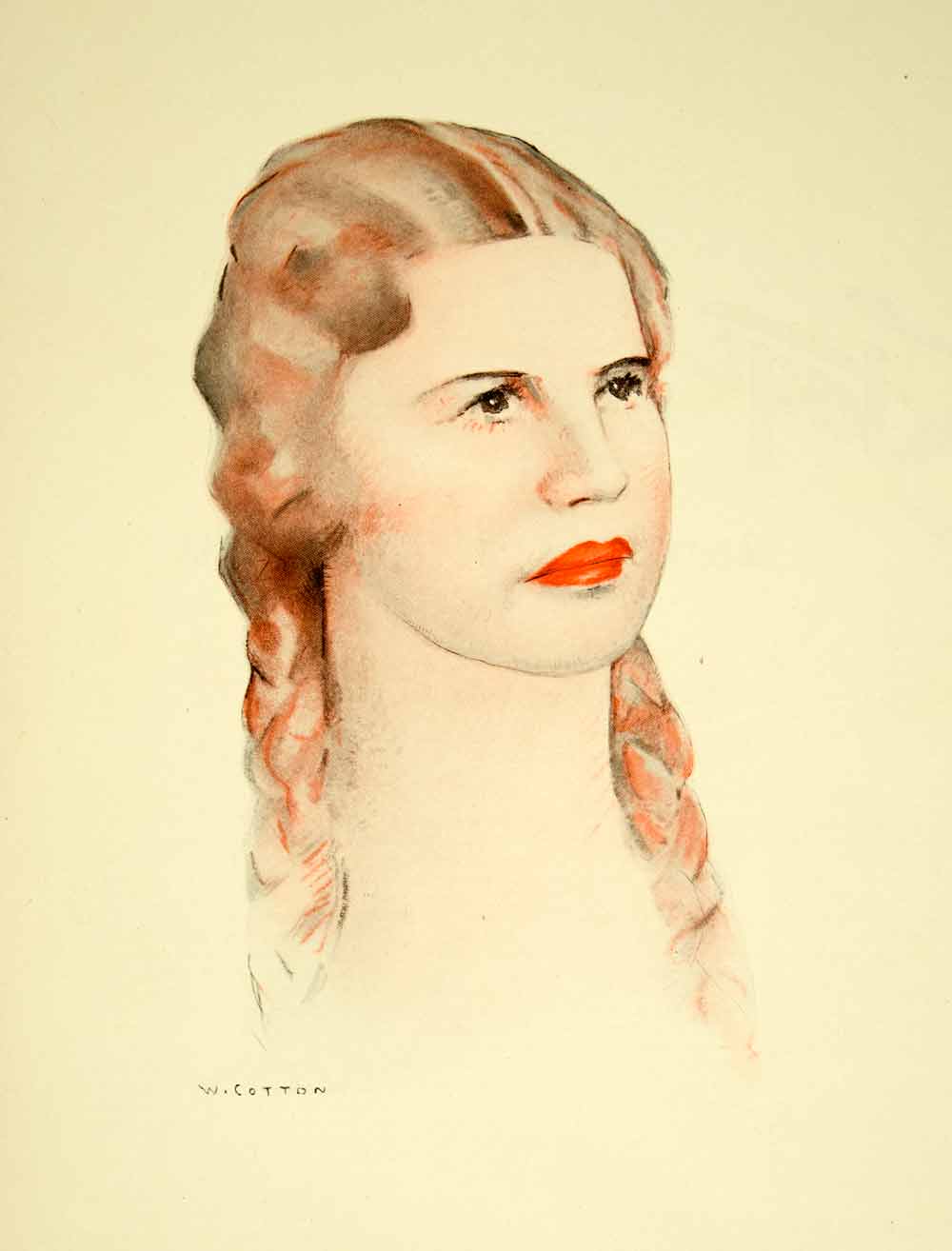 1935 Color Print Portrait Norwegian Actor Theater Kirsten Flagstand Will YTS3