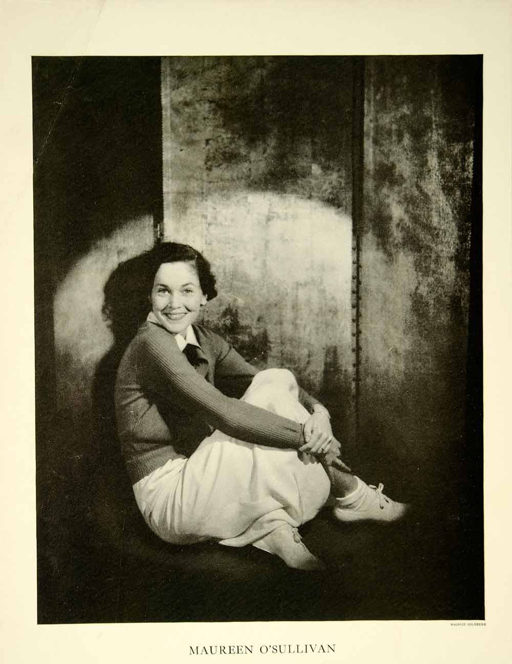 1935 Print Portrait Maureen O'Sullivan Actress Movie Fashion Costume Style YTS3