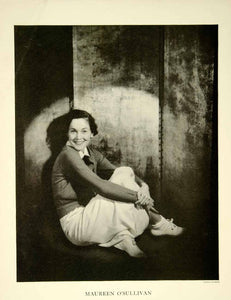 1935 Print Portrait Maureen O'Sullivan Actress Movie Fashion Costume Style YTS3