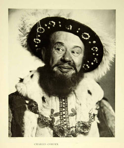 1935 Print Portrait Charles Coburn King Henry VIII Costume Fashion Actor YTS3