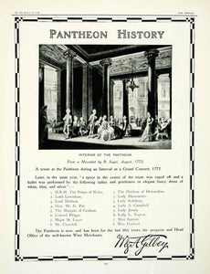 1918 Ad Pantheon History W. A. Gilbey Wine Victorian Grand Concert Border YTT1